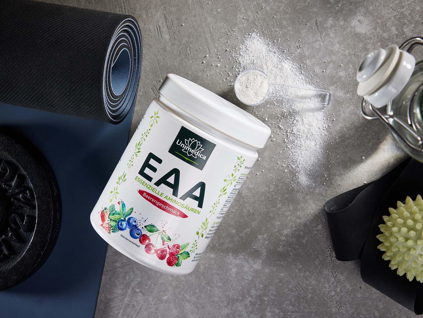 EAA - Essential Amino Acids - Powder with a berry taste - 500 g - from Unimedica